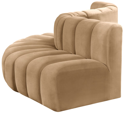 Briar 122 Camel Velvet Upholstered Modular Sectional, 5-Piece