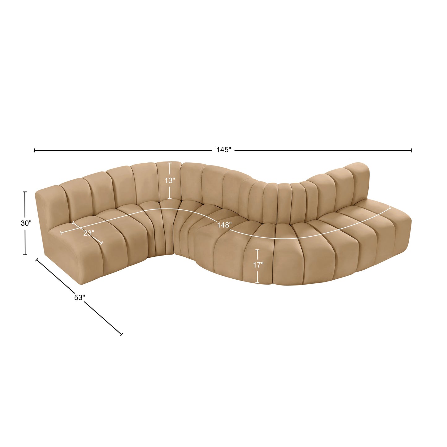 zara camel velvet modular sofa s6a