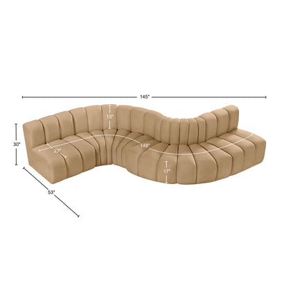 Zara Camel Velvet Modular Sofa S6A