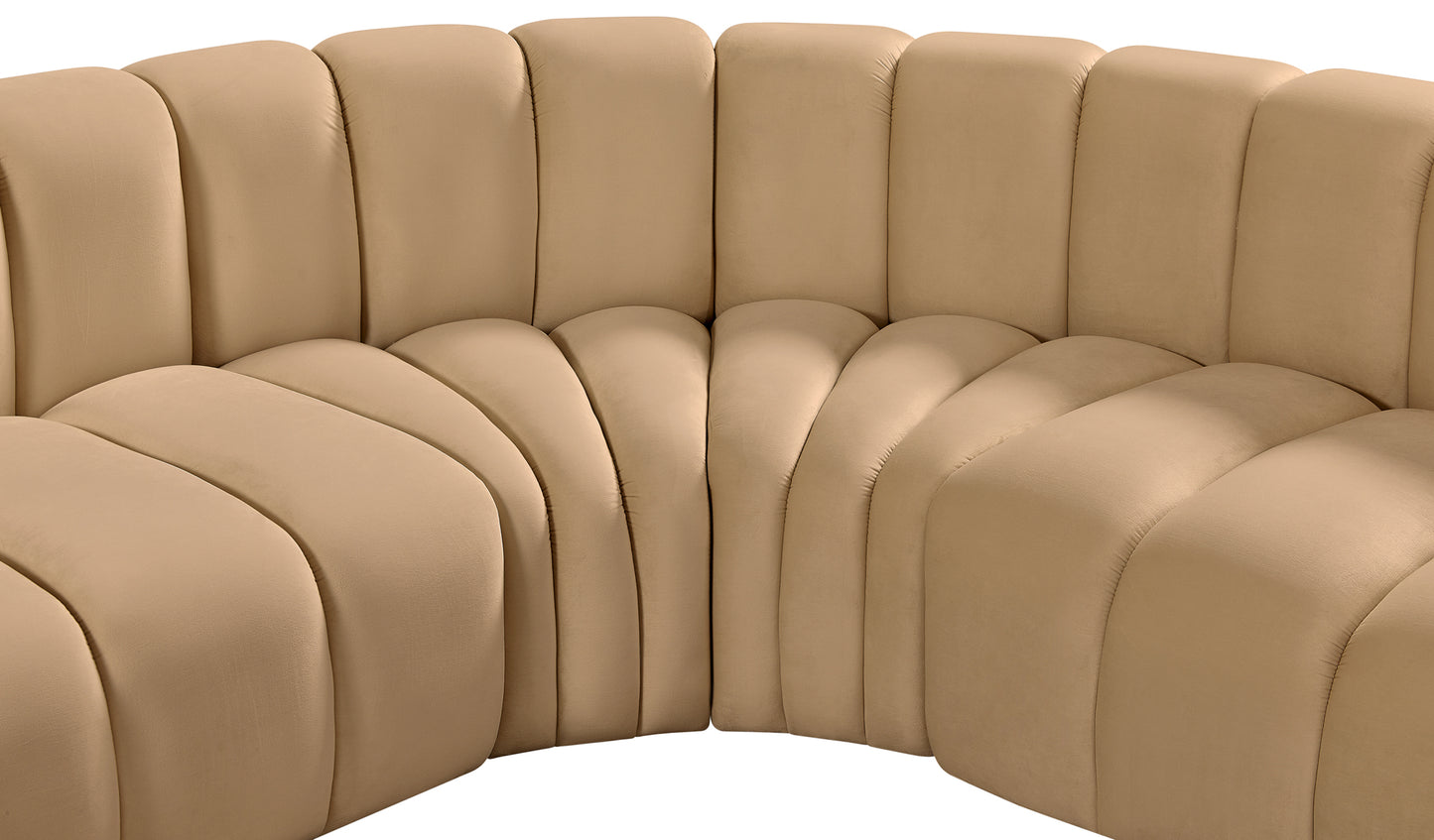 zara camel velvet modular sofa s6a