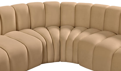 Zara Camel Velvet Modular Sofa S6A