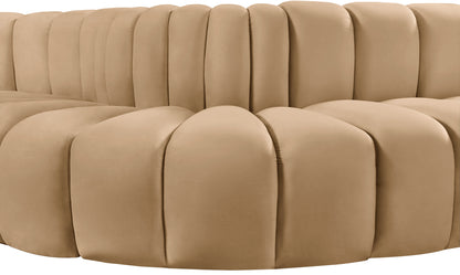 Zara Camel Velvet Modular Sofa S6A