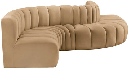 Zara Camel Velvet Modular Sofa S6A