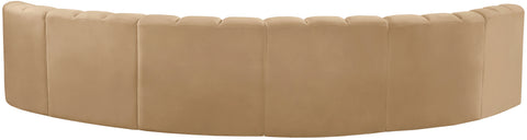 Briar 151 Camel Velvet Upholstered Modular Sectional, 6-Piece