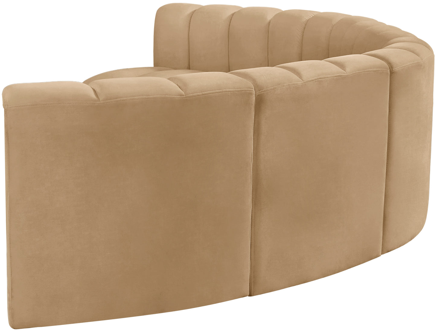 zara camel velvet modular sofa s6b