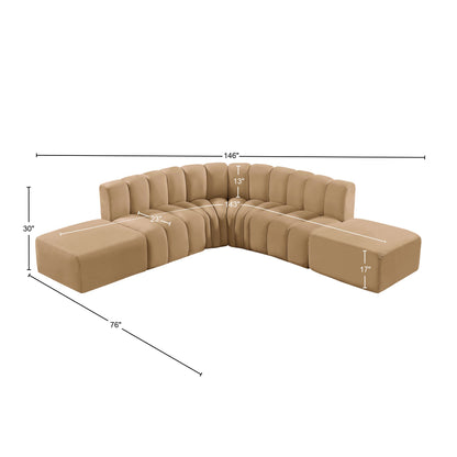 Zara Camel Velvet Modular Sofa S6C