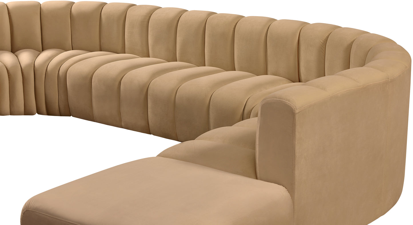 zara camel velvet modular sofa s6c