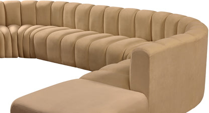 Zara Camel Velvet Modular Sofa S6C