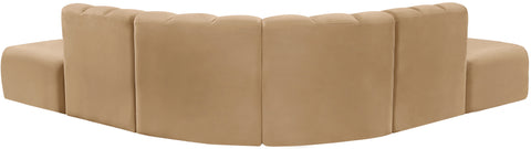Briar 146 Camel Velvet Upholstered Modular Sectional, 6-Piece