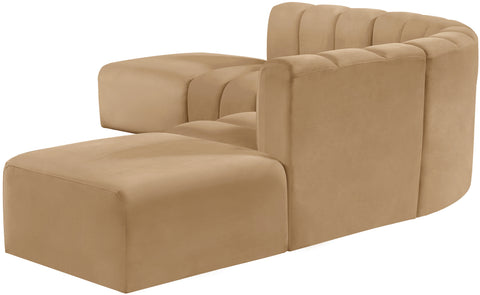 Briar 146 Camel Velvet Upholstered Modular Sectional, 6-Piece