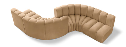 Yara 145" Velvet Upholstered Sectional, 6-Piece (Style 2)
