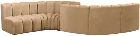 Yara 145" Velvet Upholstered Sectional, 6-Piece (Style 2)