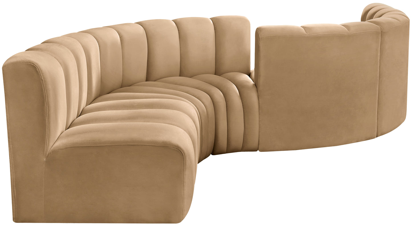 zara camel velvet modular sofa s6d