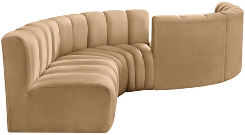 Yara 145" Velvet Upholstered Sectional, 6-Piece (Style 2)