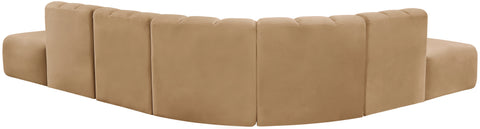 Briar 172 Camel Velvet Upholstered Modular Sectional, 7-Piece