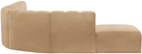 Briar 172 Camel Velvet Upholstered Modular Sectional, 7-Piece