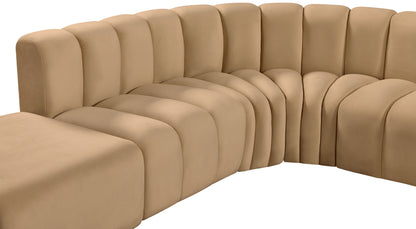 Zara Camel Velvet Modular Sofa S7A