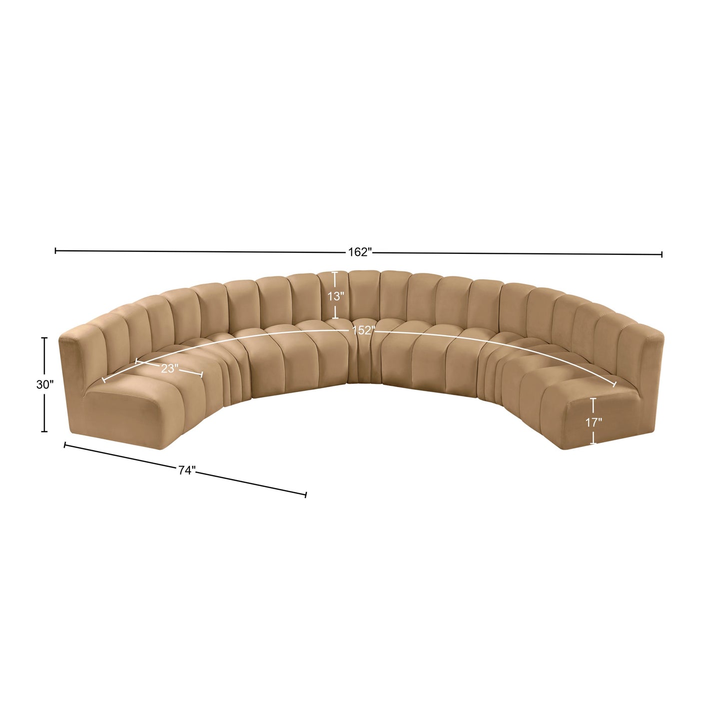 zara camel velvet modular sofa s7b