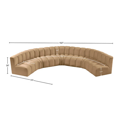 Zara Camel Velvet Modular Sofa S7B