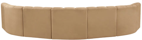 Briar 162 Camel Velvet Upholstered Modular Sectional, 7-Piece