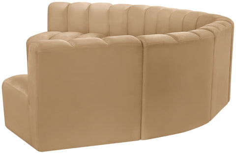 Briar 162 Camel Velvet Upholstered Modular Sectional, 7-Piece