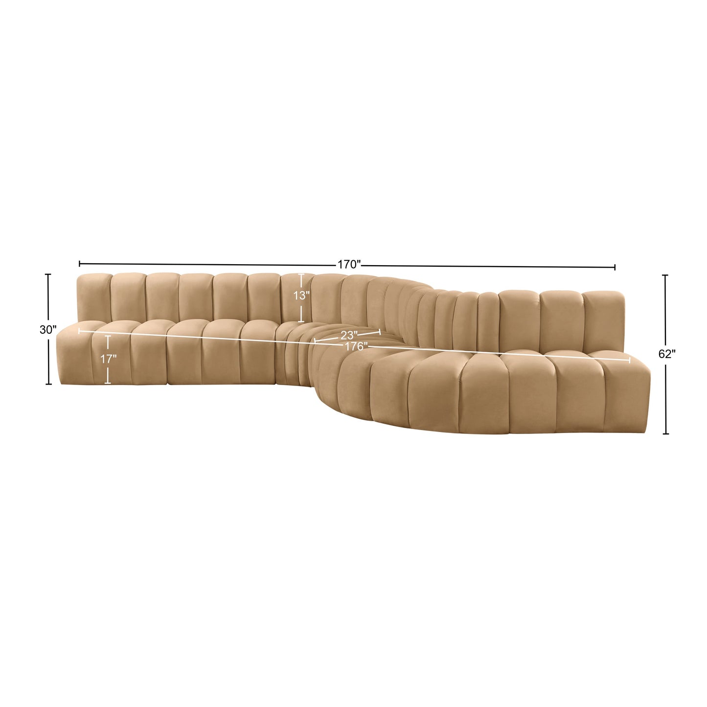 zara camel velvet modular sofa s7c