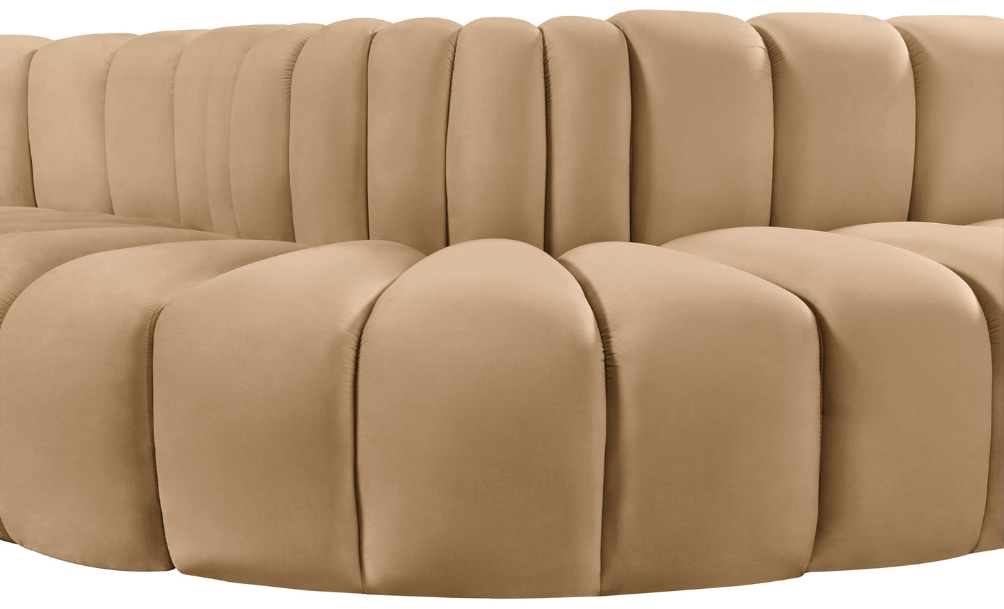 zara camel velvet modular sofa s7c