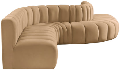 Zara Camel Velvet Modular Sofa S7C