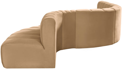Briar 170 Camel Velvet Upholstered Modular Sectional, 7-Piece