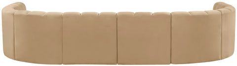 Briar 150 Camel Velvet Upholstered Modular Sectional, 8-Piece