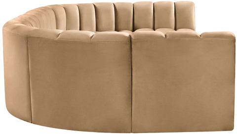 Briar 150 Camel Velvet Upholstered Modular Sectional, 8-Piece
