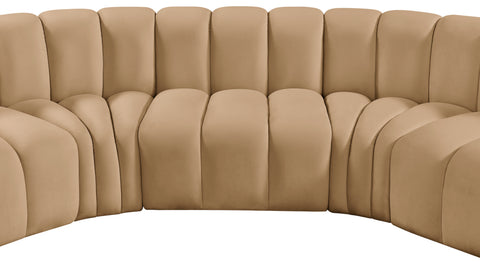 Briar 162 Camel Velvet Upholstered Modular Sectional, 8-Piece