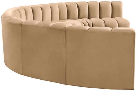 Briar 162 Camel Velvet Upholstered Modular Sectional, 8-Piece
