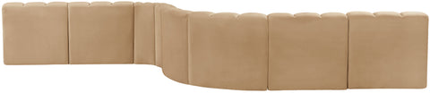 Briar 197 Camel Velvet Upholstered Modular Sectional, 8-Piece