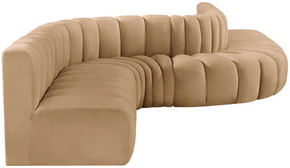 Zara Camel Velvet Modular Sofa S8C