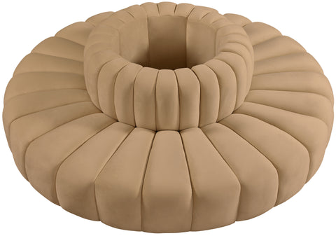 Briar 90 Camel Velvet Upholstered Modular Sectional, 8-Piece