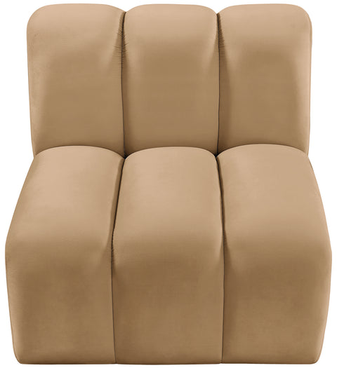 Briar Camel Velvet Upholstered Modular Straight Chair, 1 Piece