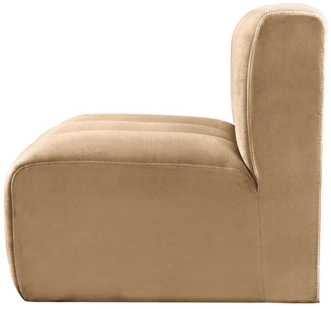 Briar Camel Velvet Upholstered Modular Straight Chair, 1 Piece