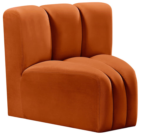 Yara Velvet Upholstered Curved Corner Chair, 1 Piece