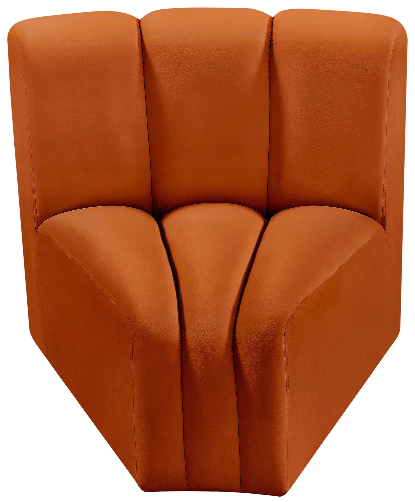 zara cognac velvet curved corner cc