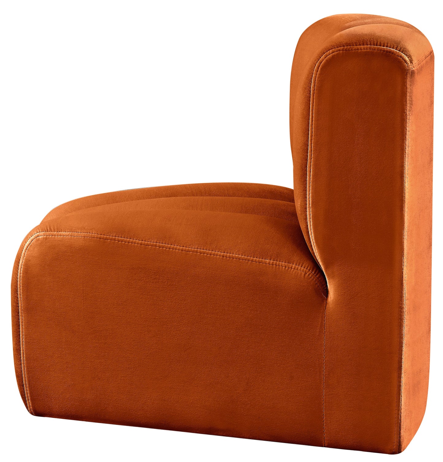 zara cognac velvet curved corner cc