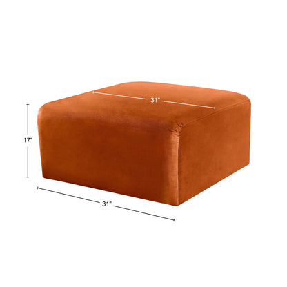 Zara Cognac Velvet Ottoman Ott