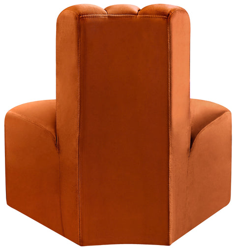 Briar Cognac Velvet Upholstered Modular Reverse Corner Chair, 1 Piece