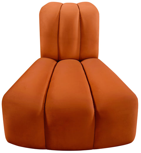 Briar Cognac Velvet Upholstered Modular Reverse Corner Chair, 1 Piece