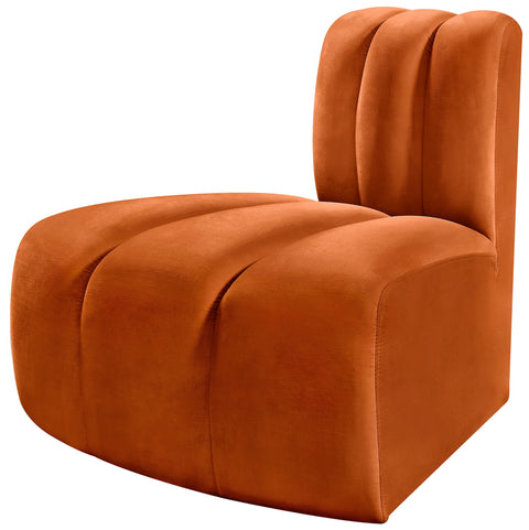 Briar Cognac Velvet Upholstered Modular Reverse Corner Chair, 1 Piece