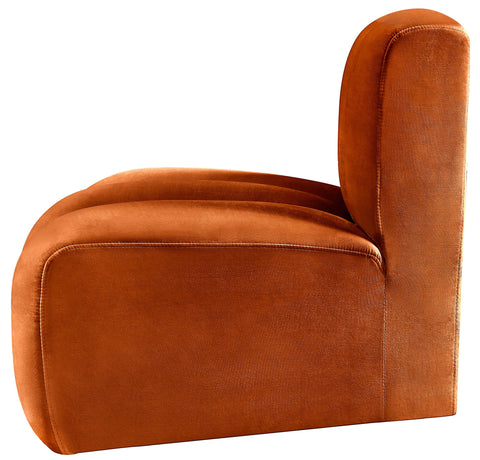 Briar Cognac Velvet Upholstered Modular Reverse Corner Chair, 1 Piece