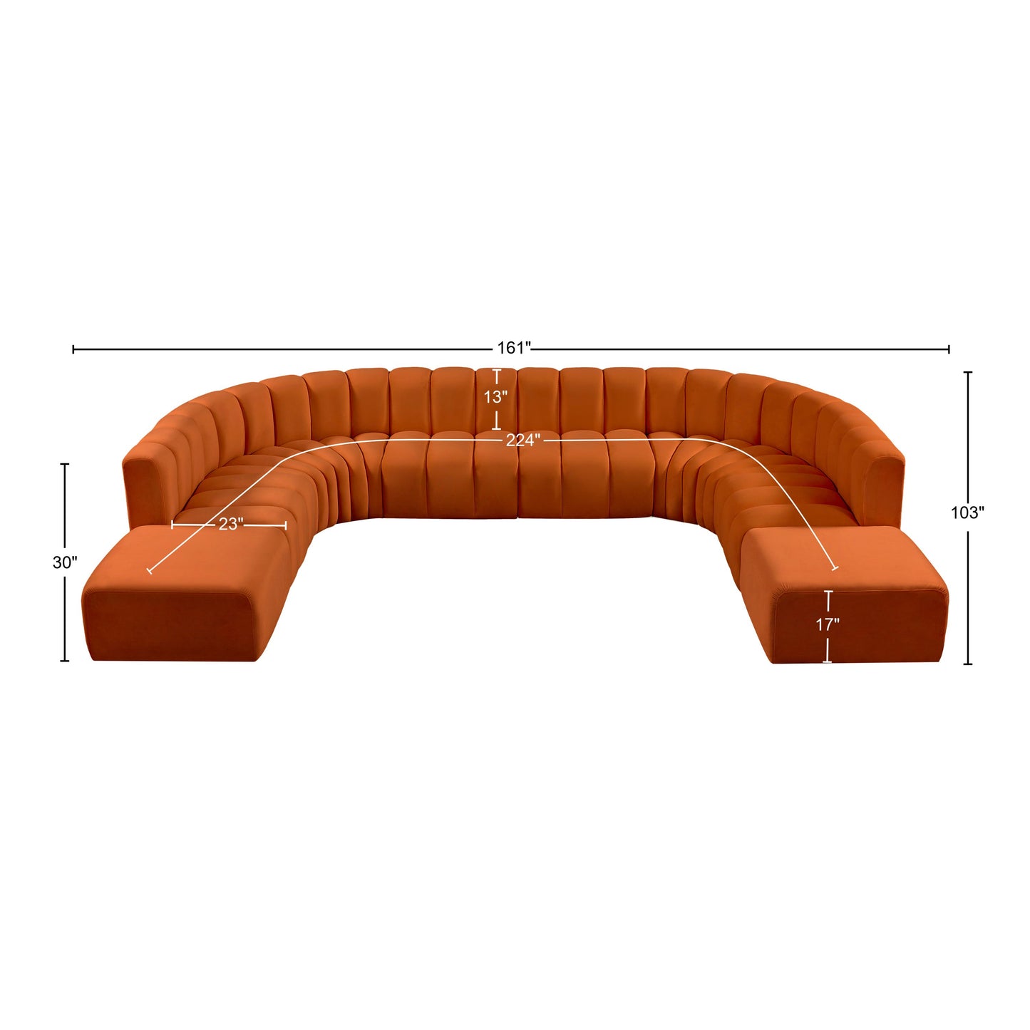 zara cognac velvet modular sofa s10a