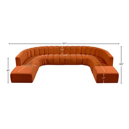 Zara Cognac Velvet Modular Sofa S10A