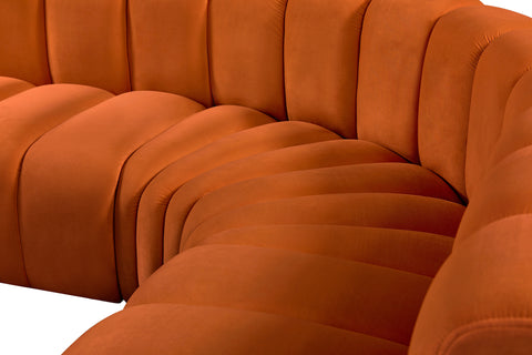Briar Cognac 161 Velvet Upholstered Modular Sectional, 10-Piece