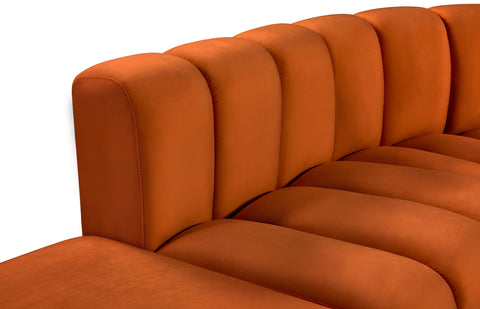 Briar Cognac 161 Velvet Upholstered Modular Sectional, 10-Piece